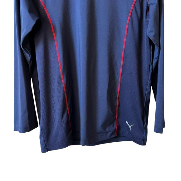PUMA Men’s Long Sleeve Athletic T-Shirt Blue Size Large Activewear Gym - Picture 4 of 5